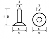 Kupfernieten Pkg. 100 Stk. 14mm