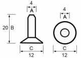 Kupfernieten Pkg. 100 Stk. 20mm