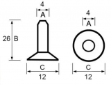 Kupfernieten  Pkg. 100Stk. 26mm